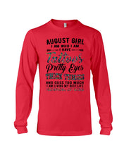Load image into Gallery viewer, August Girl Has Tattoos Pretty Eyes Thick Thighs For Birthday Gift Unisex Long Sleeve
