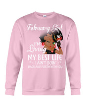 Load image into Gallery viewer, Betty Boop February Girl Living My Best Life Birthday Meaningful Gift Sweatshirt
