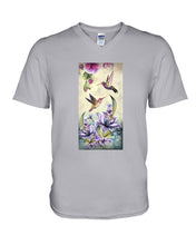 Load image into Gallery viewer, Humming Birds Flower Unique Custom Design Guys V-Neck
