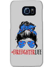 Load image into Gallery viewer, Firefighter Make You Life Safe Lady With Blue Ribbonhead Gift For Women Phone case
