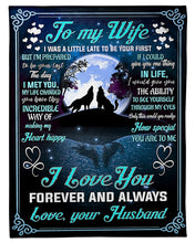 Load image into Gallery viewer, Howling Wolves Incredible Way Of Making My Heart Happy Husband Gift For Wife Fleece Blanket
