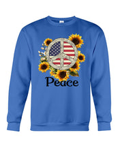 Load image into Gallery viewer, Peace Sign Sunflower Birthday Gift For Girls Sweatshirt
