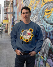 Load image into Gallery viewer, Peace Sign Sunflower Birthday Gift For Girls Sweatshirt
