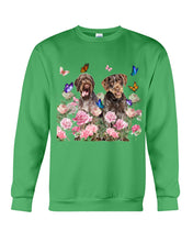 Load image into Gallery viewer, German Wirehaired Pointer With Peonies Gift For Dog Lovers Sweatshirt

