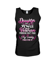 Load image into Gallery viewer, Daughter Of A Veteran Freedom Isn't Free Gift For Daughter Unisex Tank Top
