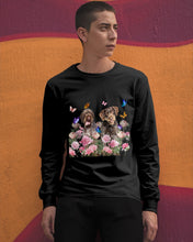 Load image into Gallery viewer, German Wirehaired Pointer With Peonies Gift For Dog Lovers Unisex Long Sleeve
