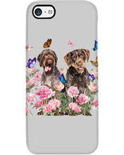 Load image into Gallery viewer, German Wirehaired Pointer With Peonies Gift For Dog Lovers Phone case
