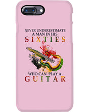 Load image into Gallery viewer, Never Underestimate A 60 Year Old Man Can Play A Guitar Phone case

