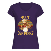 Load image into Gallery viewer, Vert Der Ferk Retro Vintage Gift For Cook Lovers Ladies V-Neck

