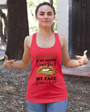 Load image into Gallery viewer, Birthday Gift For November Girl If My Mouth Doesn't Say It My Face Definitely Ladies Flowy Tank
