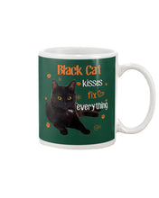 Load image into Gallery viewer, Black Cat Kisses Fix Everything Gift For Cat Lovers Mug
