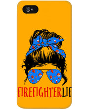 Load image into Gallery viewer, Firefighter Make You Life Safe Lady With Blue Ribbonhead Gift For Women Phone case
