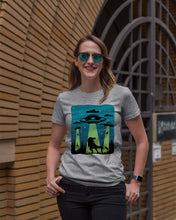 Load image into Gallery viewer, UFA Dinosaur T Rex Sky Full Of Stars Ladies Tee
