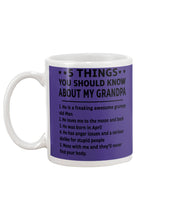 Load image into Gallery viewer, 5 Things You Should Know About My April Grandpa For Birthday Gift Mug

