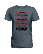 Load image into Gallery viewer, This Girl Has Fought A Thousand This Girl Was Born In March Ladies Tee

