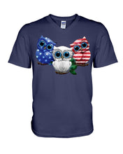 Load image into Gallery viewer, Lovely Phone Case Three Owl With US Flag Gift For Owl Lovers Guys V-Neck
