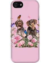 Load image into Gallery viewer, German Wirehaired Pointer With Peonies Gift For Dog Lovers Phone case
