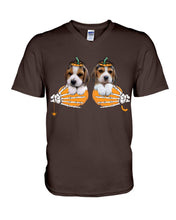 Load image into Gallery viewer, Beagle Hand Bones My Breast Gift For Dog Lovers Guys V-Neck

