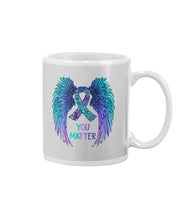 Load image into Gallery viewer, You Matter Ribbon Awareness With Angel Wings Mug
