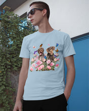 Load image into Gallery viewer, German Wirehaired Pointer With Peonies Gift For Dog Lovers Guys Tee
