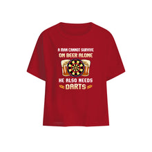 Load image into Gallery viewer, A Man Cannot Survive On Beer Alone He Also Needs Darts Trending Baby Onesie
