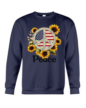 Load image into Gallery viewer, Peace Sign Sunflower Birthday Gift For Girls Sweatshirt
