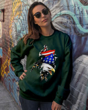 Load image into Gallery viewer, Eagle Giant Scratch USA Flag Gift For Women Sweatshirt
