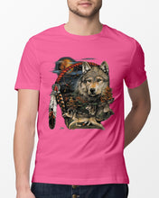 Load image into Gallery viewer, Native Wolf Gift For Wolf Lovers Guys Tee
