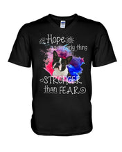 Load image into Gallery viewer, ln Boston Terrier Hope Is The Only Thing Gift For Dog Lovers Guys V-Neck
