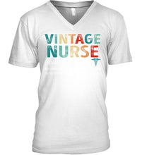 Load image into Gallery viewer, Vintage Nurse Knows More Than She Says And Notices More Than You Realize Guys V-Neck
