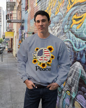 Load image into Gallery viewer, Peace Sign Sunflower Birthday Gift For Girls Sweatshirt
