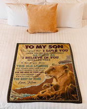 Load image into Gallery viewer, When Life Tries To Knock You Down Lion Mom And Her Child Mama Gift For Son Fleece Blanket
