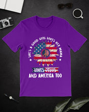 Load image into Gallery viewer, Good Girl Loves Her Mama Loves Jesus and America Too Design Guys Tee
