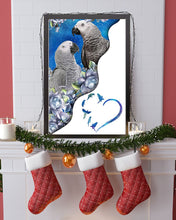 Load image into Gallery viewer, Magical Gray Couple African Parrot Gift For Bird Lovers Vertical Poster
