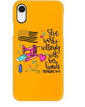 Load image into Gallery viewer, She Works Willingly With Her Hands Gift For Sew Lovers Phone case
