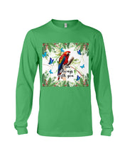 Load image into Gallery viewer, Scarlet Macaw With Butterflies I Am Always With You Gift For Lover Unisex Long Sleeve
