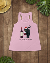 Load image into Gallery viewer, Cat Drink And Be Merry Meaningful Gift For Women Ladies Flowy Tank
