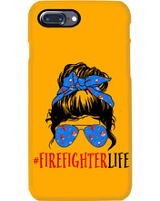 Load image into Gallery viewer, Firefighter Make You Life Safe Lady With Blue Ribbonhead Gift For Women Phone case
