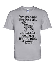 Load image into Gallery viewer, A Girl Who Really Loved Dogs and Had Tattoos Trending Guys V-Neck
