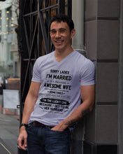 Load image into Gallery viewer, I'm The Lucky One Because I Get To Be Her Husband Gift For Husband Guys V-Neck
