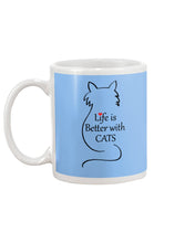 Load image into Gallery viewer, Life Better With Cats  Unique Custom Design For Cat Lovers Mug
