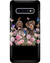 Load image into Gallery viewer, German Wirehaired Pointer With Peonies Gift For Dog Lovers Phone case
