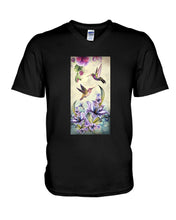 Load image into Gallery viewer, Humming Birds Flower Unique Custom Design Guys V-Neck

