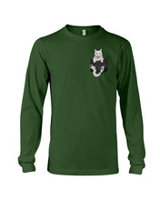 Load image into Gallery viewer, Cat In Your Front Pocket Great Gift For Cat Lovers Unisex Long Sleeve
