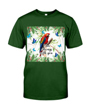 Load image into Gallery viewer, Scarlet Macaw With Butterflies I Am Always With You Gift For Lover Guys Tee
