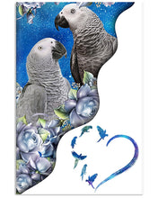 Load image into Gallery viewer, Magical Gray Couple African Parrot Gift For Bird Lovers Vertical Poster
