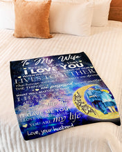 Load image into Gallery viewer, Galaxy Husband Gift For Wife Love You To The Moon And Back Fleece Blanket
