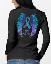 Load image into Gallery viewer, You Matter Ribbon Awareness With Angel Wings Unisex Long Sleeve
