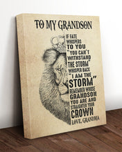 Load image into Gallery viewer, You Can't Withstand The Storm Whisper Back I Am The Storm Grandma Gift For Grandson Matte Canvas
