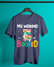 Load image into Gallery viewer, Vintage Funny My Weekend Booked Gift For Book Lovers Guys V-Neck
